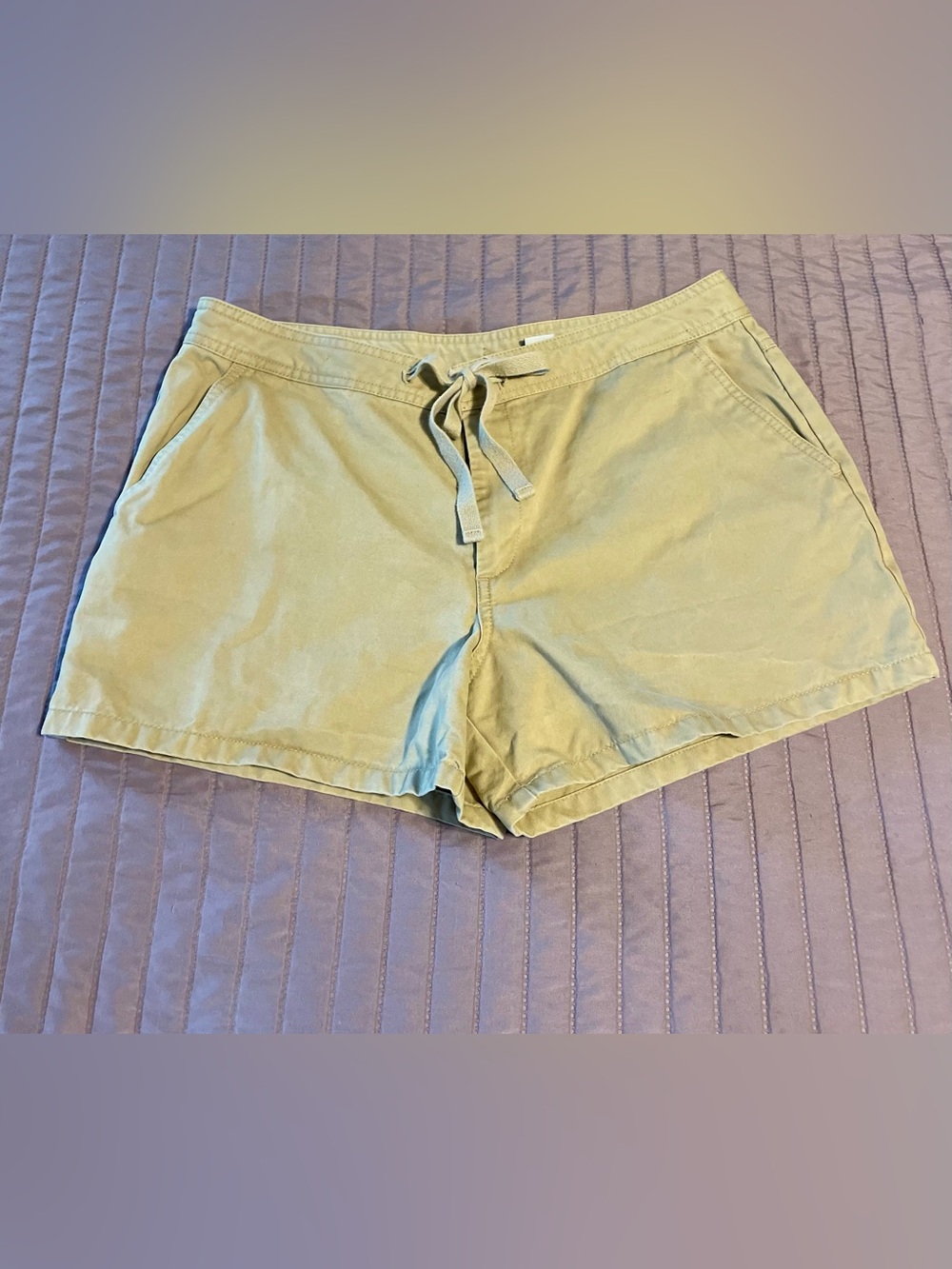 Old Navy Khaki Drawstring Shorts 100% Cotton Size 8